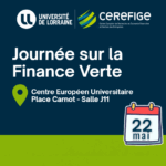 Journée sur la Finance Verte le 22 mai !
