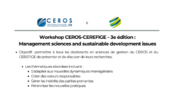 Workshop CEROS-CEREFIGE – 3e édition : Management sciences and sustainable development issues